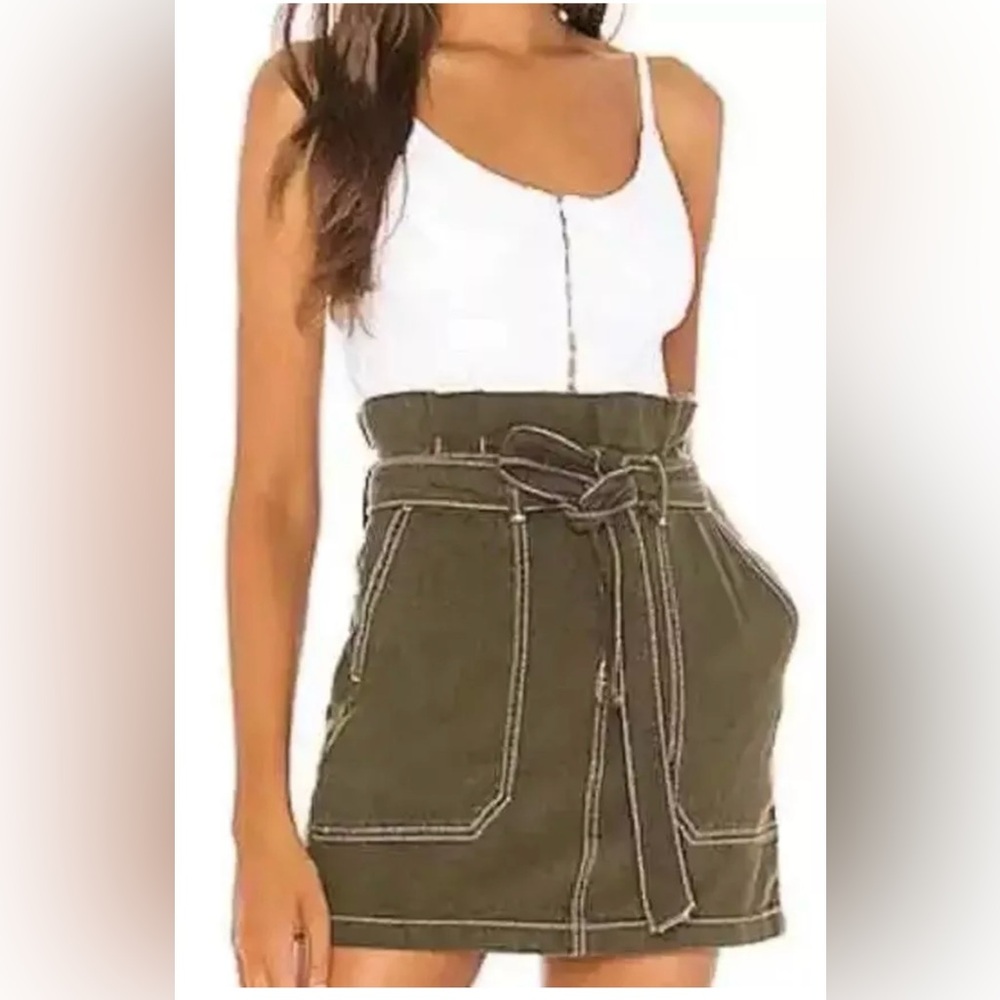 Free People Splender In The Grass Skirt Size O In Army Green With Pockets #175